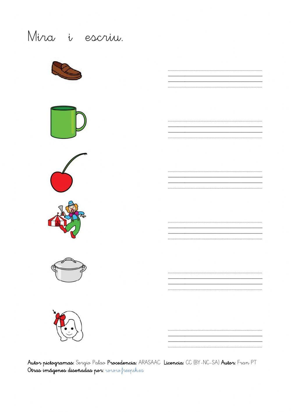 Escriure paraules amb s sorda. (amb so)