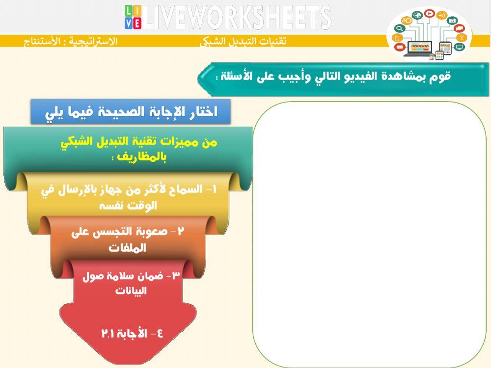 ورقة عمل الشبكات السلكية واللاسلكية والانترنت 2