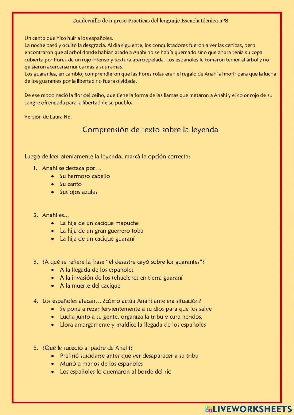 Leyenda de la flor del ceibo