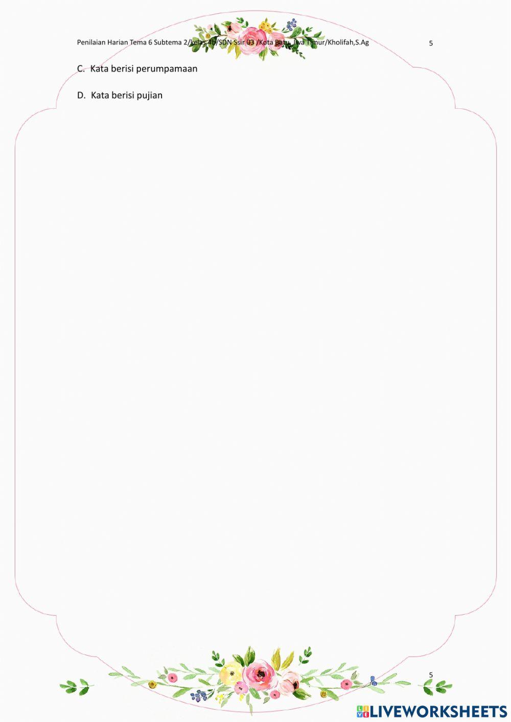 Penilaian Harian Tema 6 Subtema2