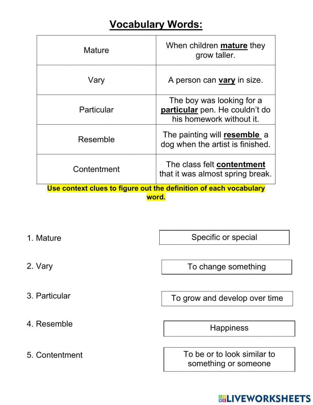 Grade 5 Context Clues Lesson 10 pt 2