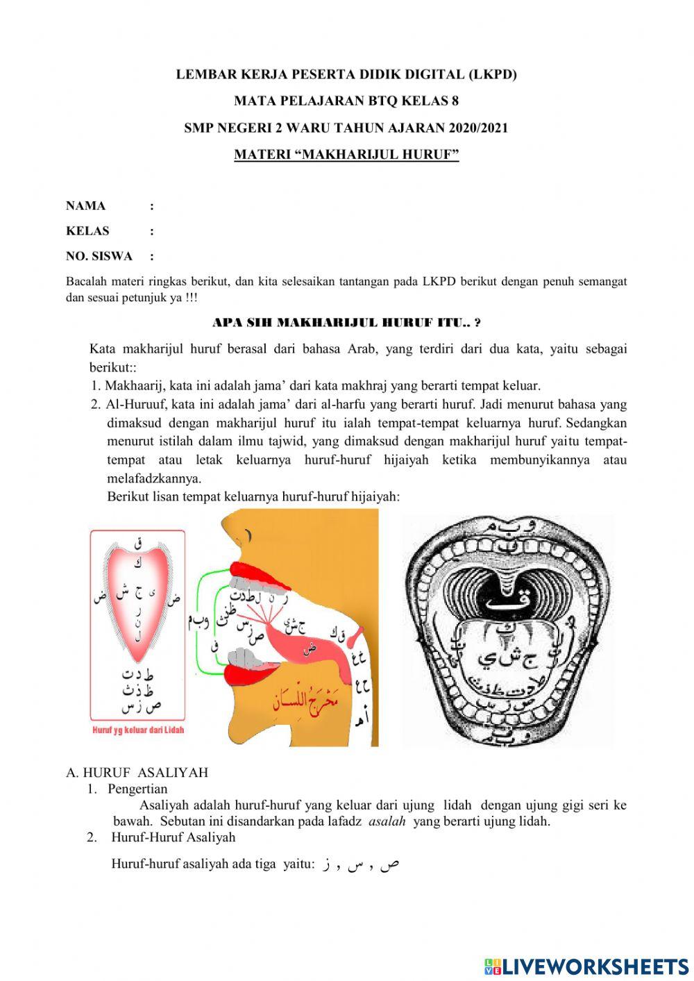 Ulangan harian btq kelas 8 2021