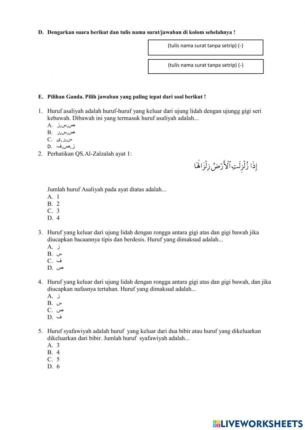 Ulangan harian btq kelas 8 2021