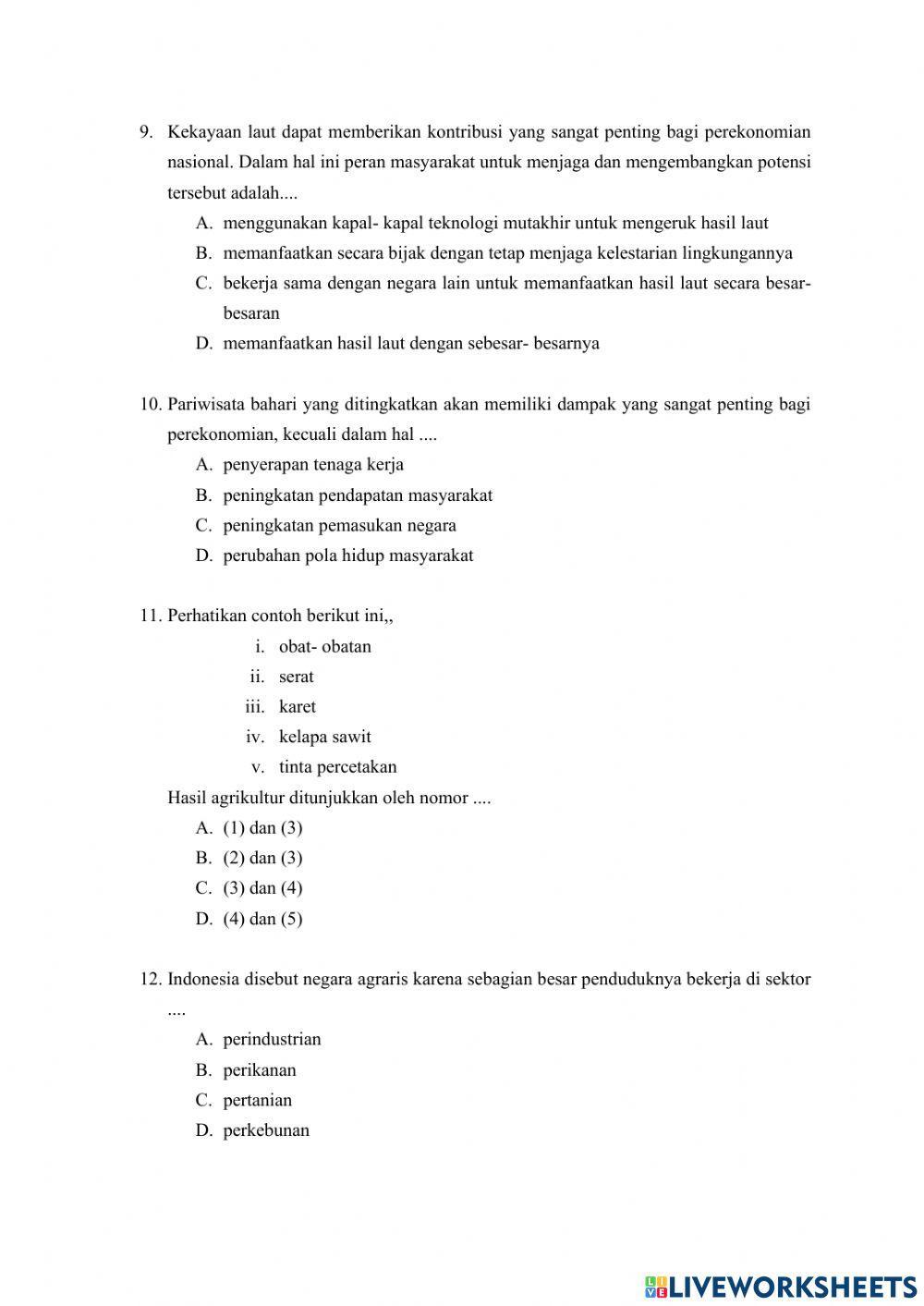 Bagian III Penguatan ekonomi maritim dan agrikultur di Indonesia dan Pendistribusian kembali Pendapatan nasional