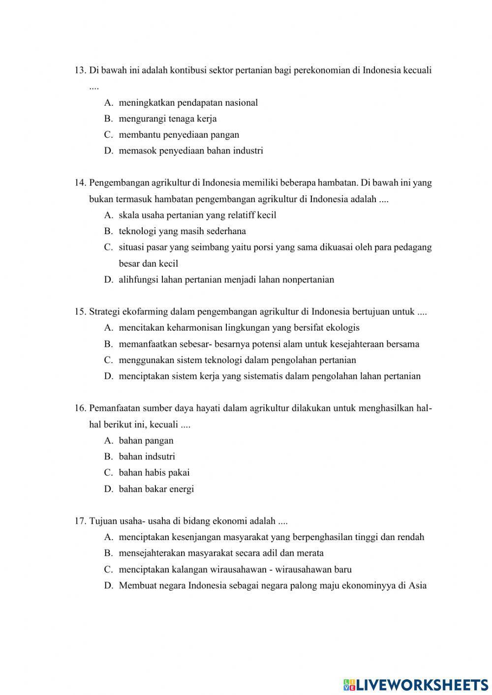 Bagian III Penguatan ekonomi maritim dan agrikultur di Indonesia dan Pendistribusian kembali Pendapatan nasional