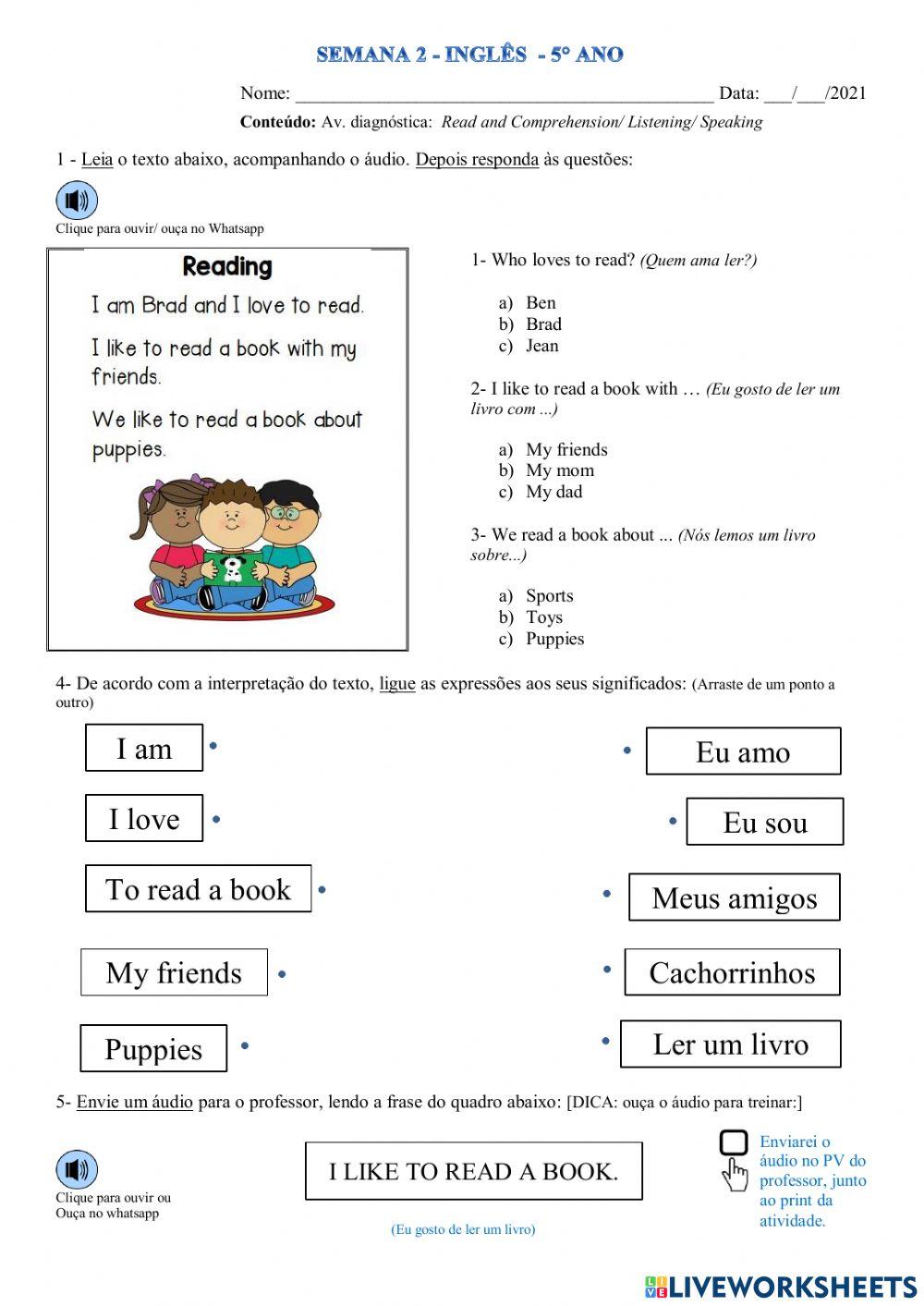 5° ano - inglês - semana 2 - Alvaro