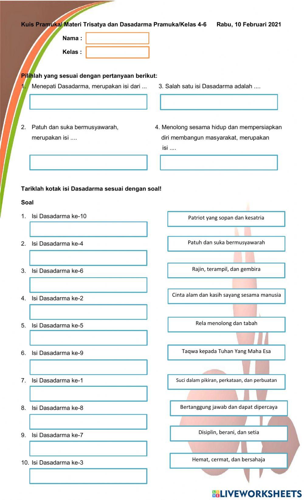 Kuis Pramuka Dasar Tinggi