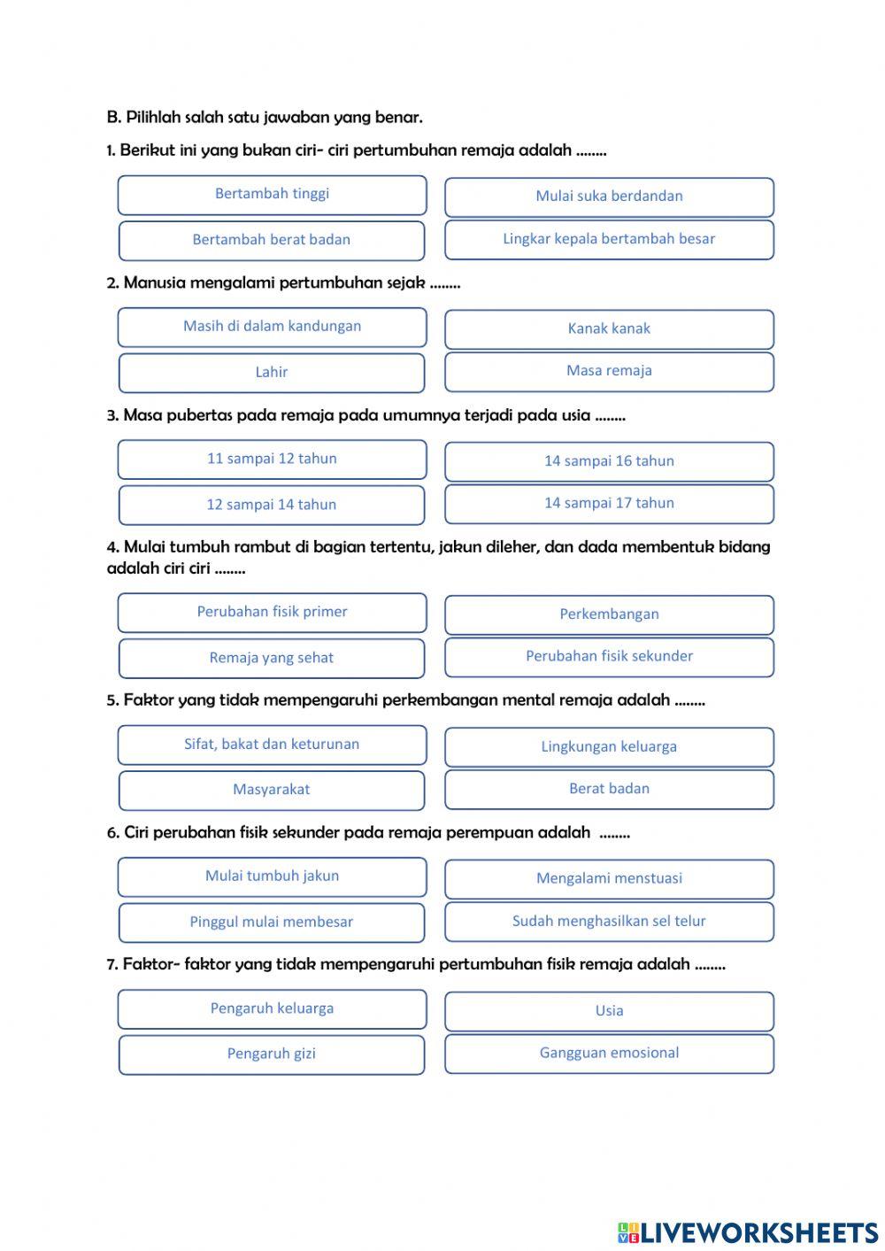 Pertumbuhan dan perkembangan