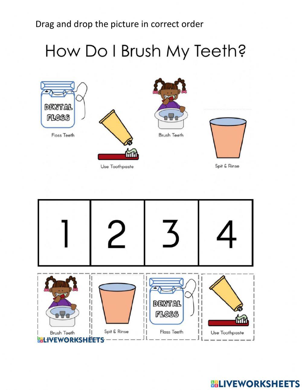 correct-order-in-brushing-teeth-worksheet-live-worksheets