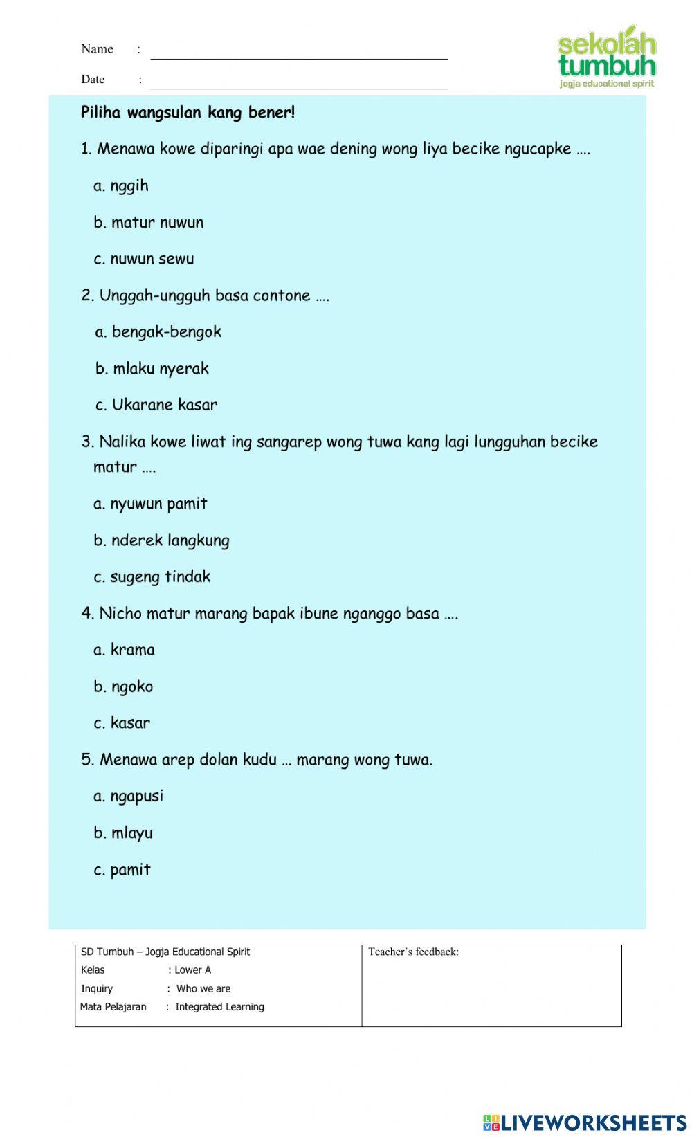 Unggah-ungguh basa lan uluk salam-essay