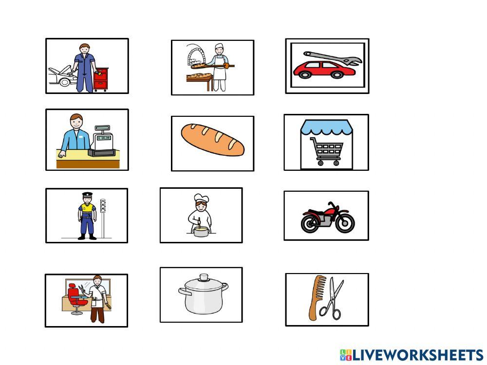 Material Teacch profesiones y acciones