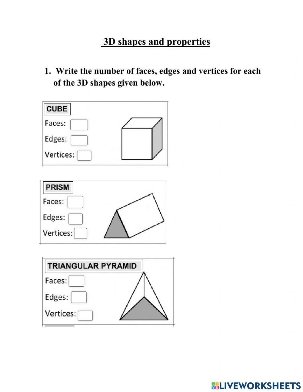 Properties of 3d shapes