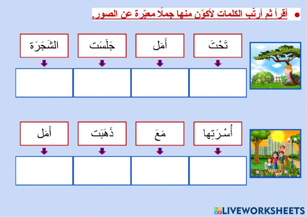الكتابة الوظيفية - التعبير (ترتيب كلمات لتكوين جمل)