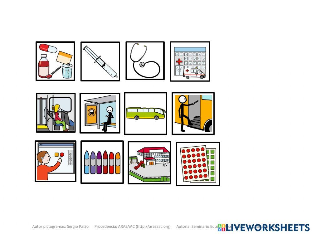 Material Teacch asociar profesión con objeto ii