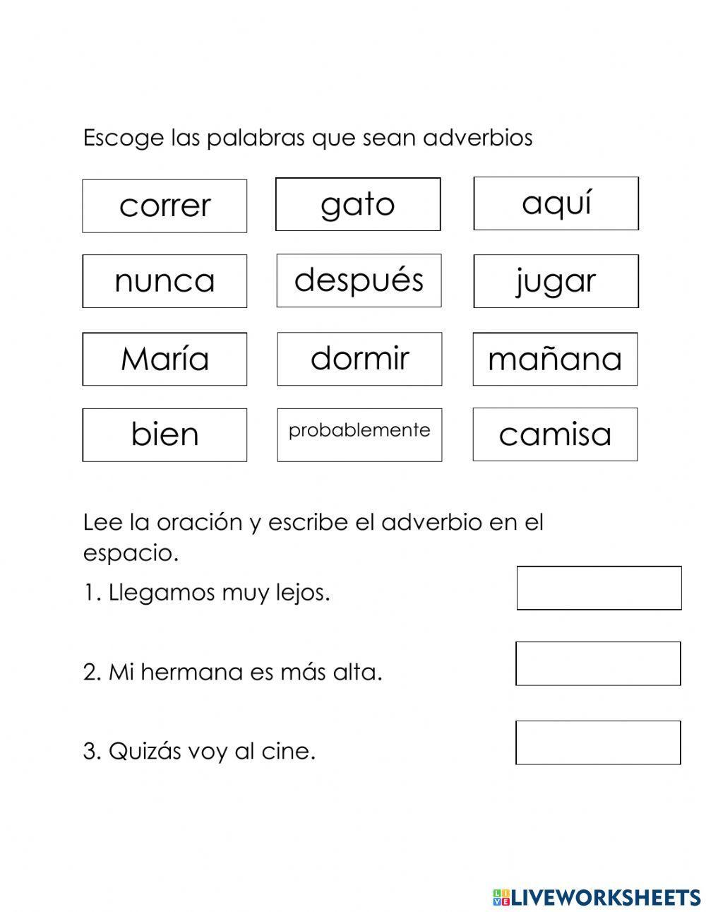 Los adverbios (Montessori)