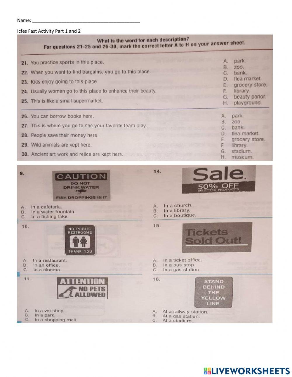 Icfes Practice 1 and 2