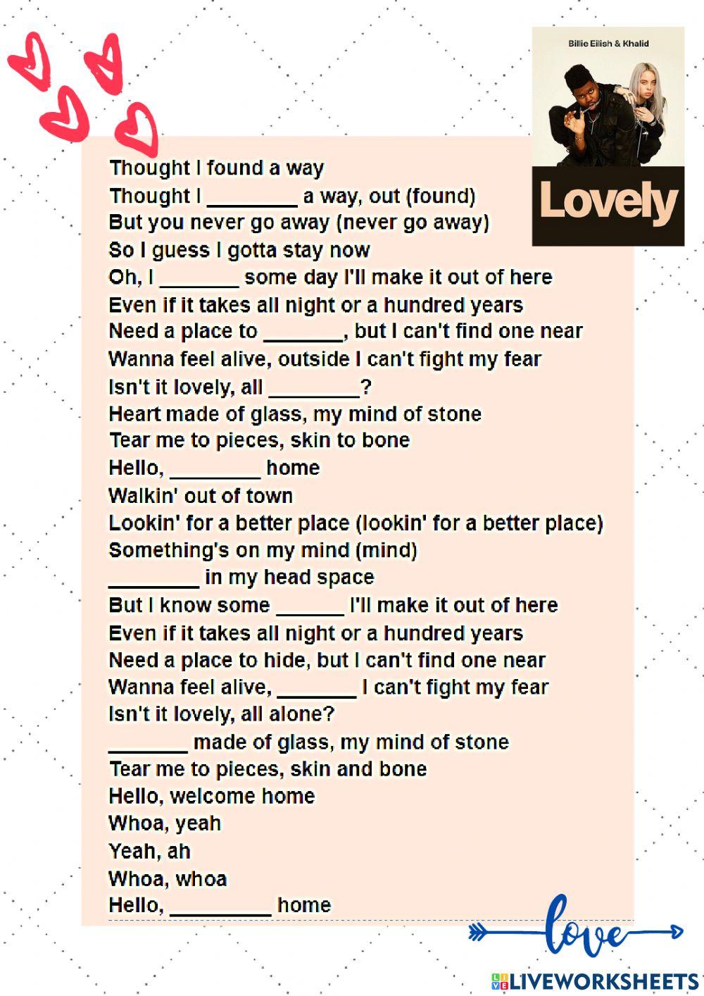 lovely (with khalid)#lyrics #musiclyrics #foryou #goodsong #lovely #so
