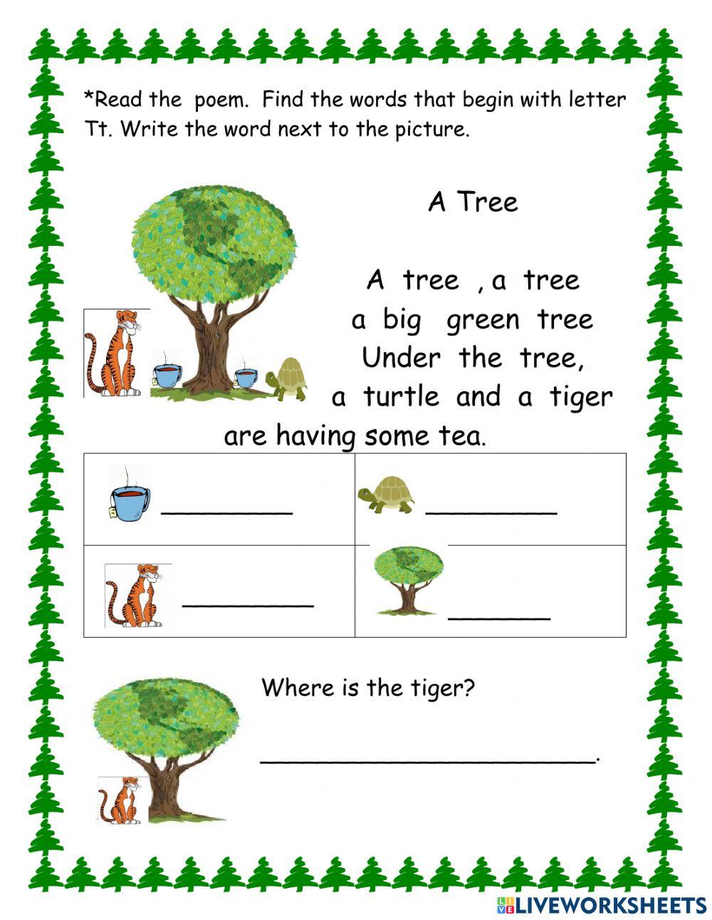 Letter Tt online exercise | Live Worksheets