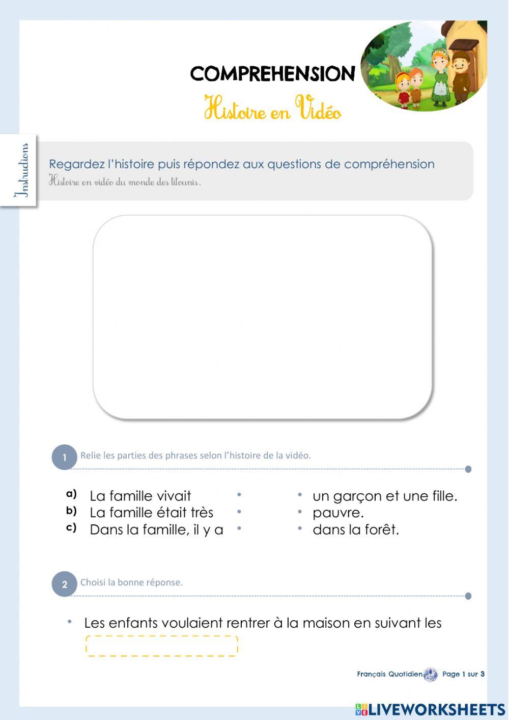 Histoire en vidéo - Compréhension