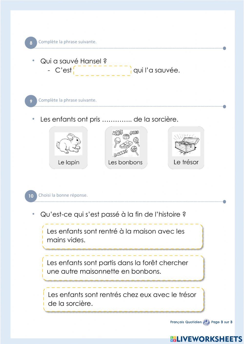 Histoire en vidéo - Compréhension