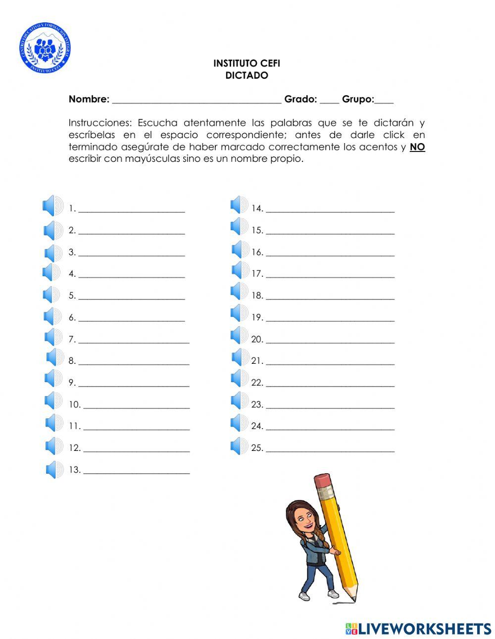 Dictado de práctica 4