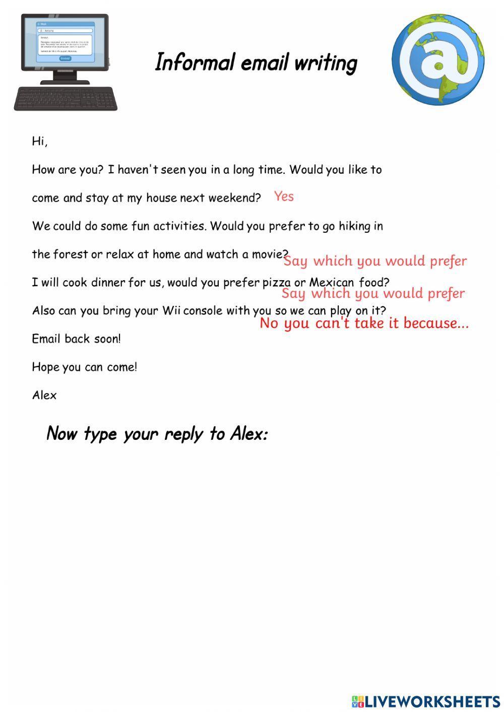 Email Writing Informal