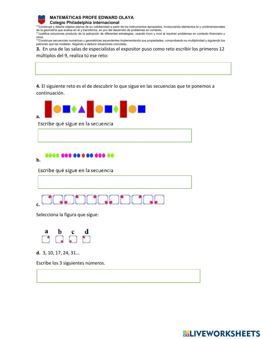 Punto de control segundo periodo