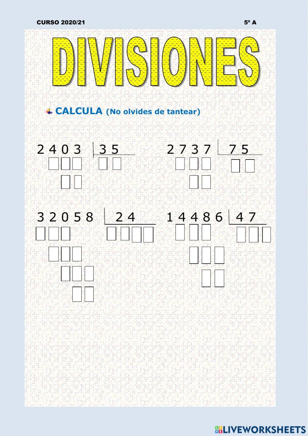 Divisiones por dos cifras en divisor