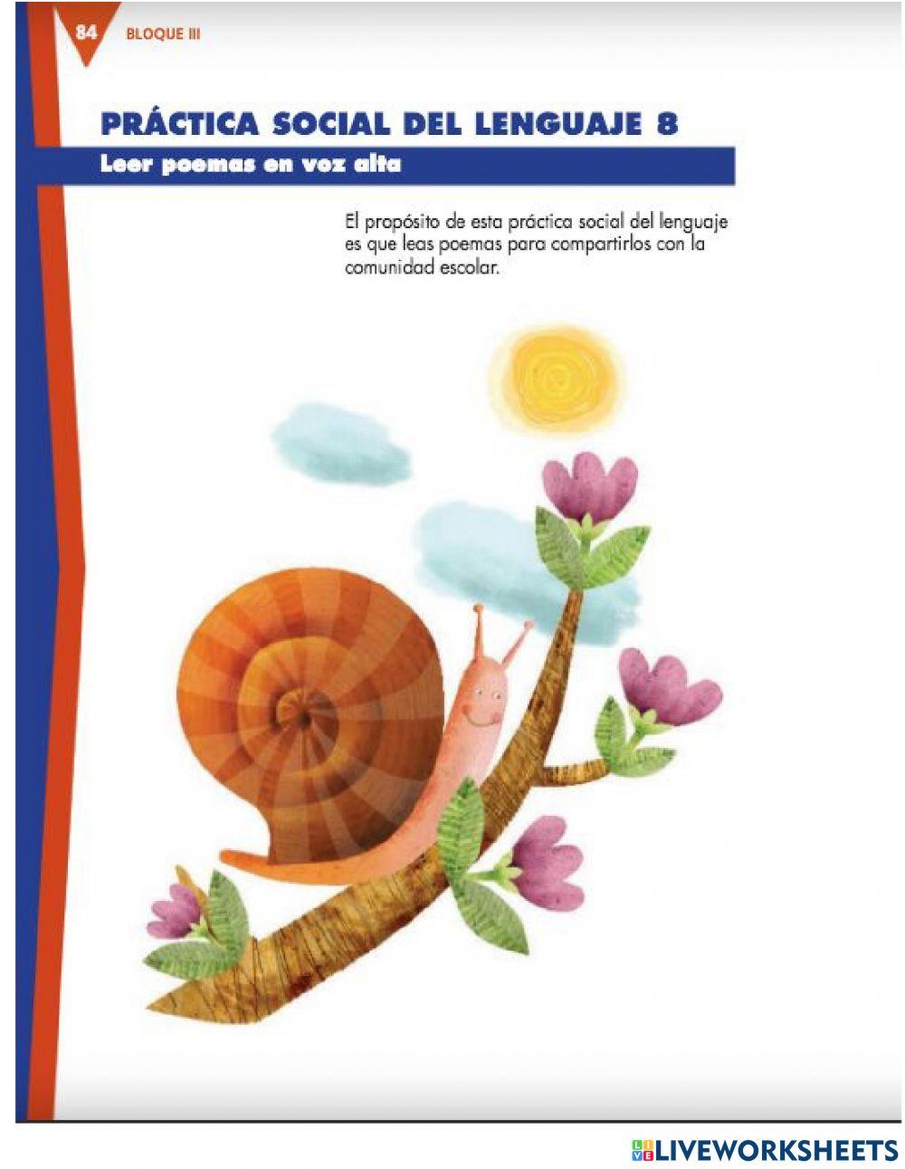 Práctica social del lenguaje 8 p. 84 y 85