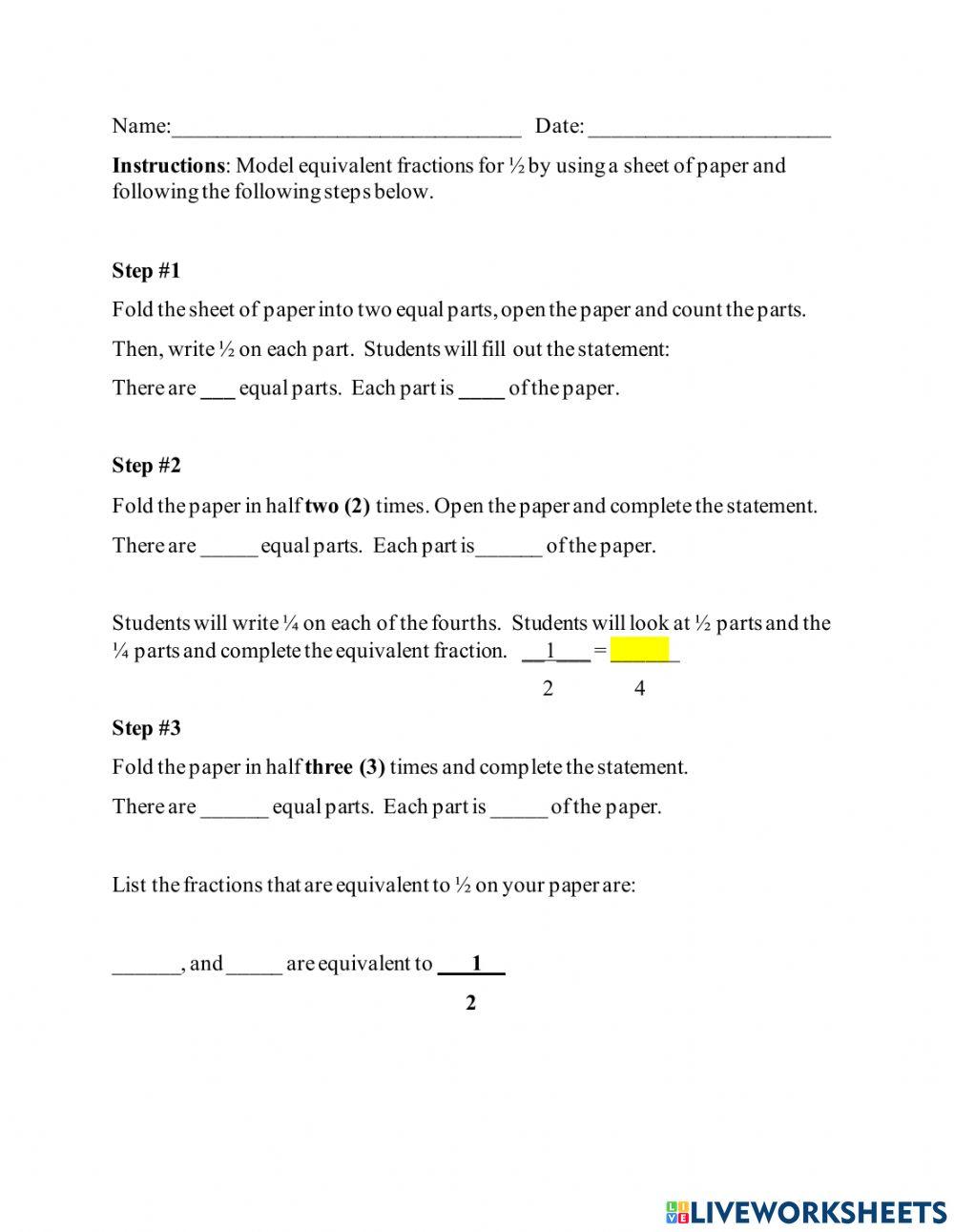 Equivalent Fractions