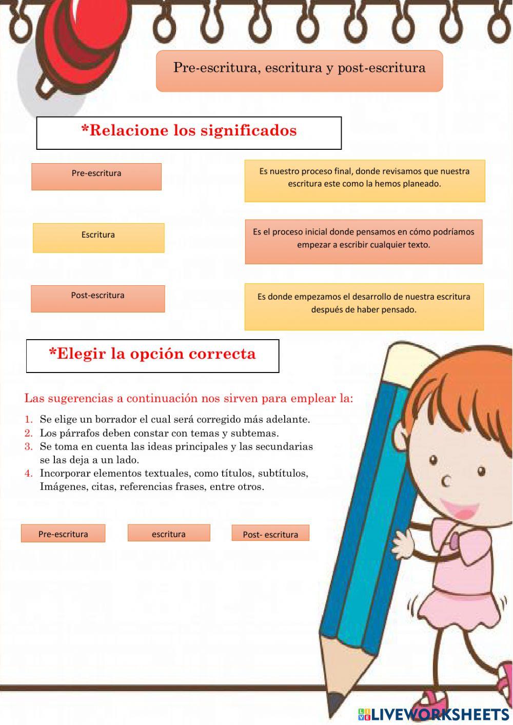 Escritura, pre-escritura, -post-escritura