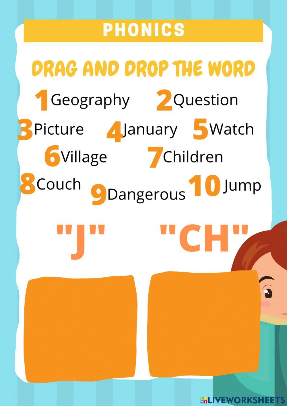Consonant sounds -j- and -ch-
