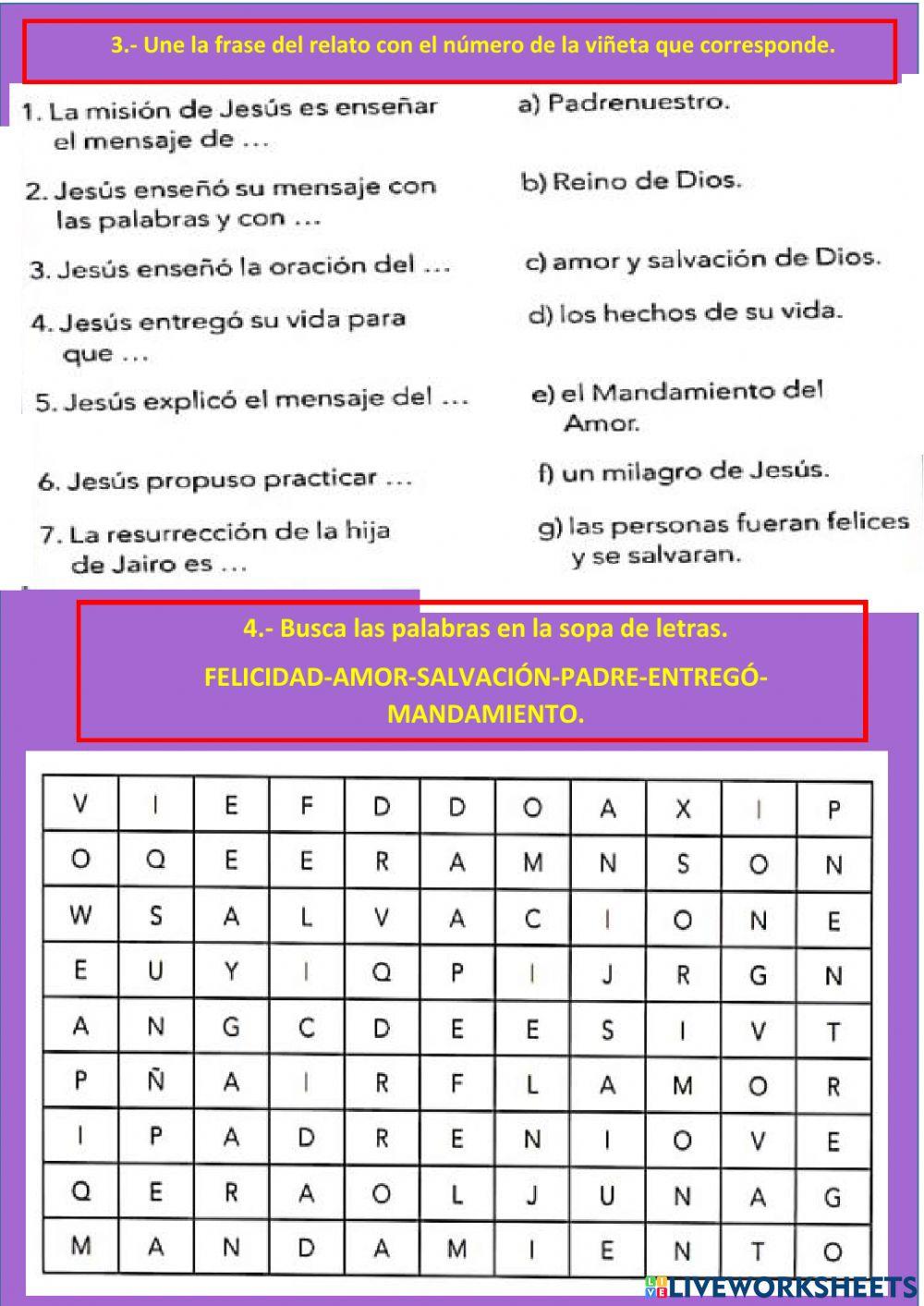 TEMA 4: ¿CUÁL ES LA MISIÓN DE JESÚS? 3º Primaria