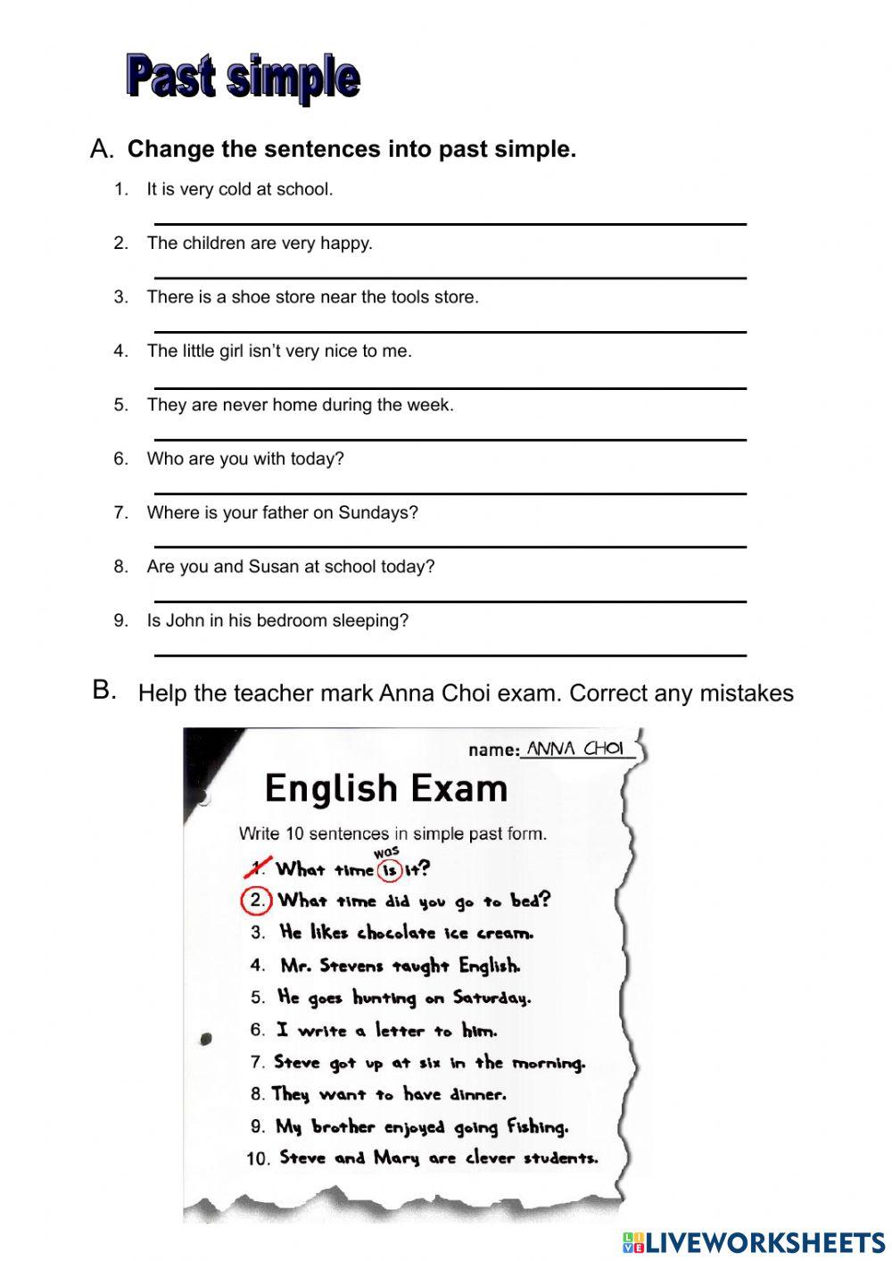 Simple past changing tenses