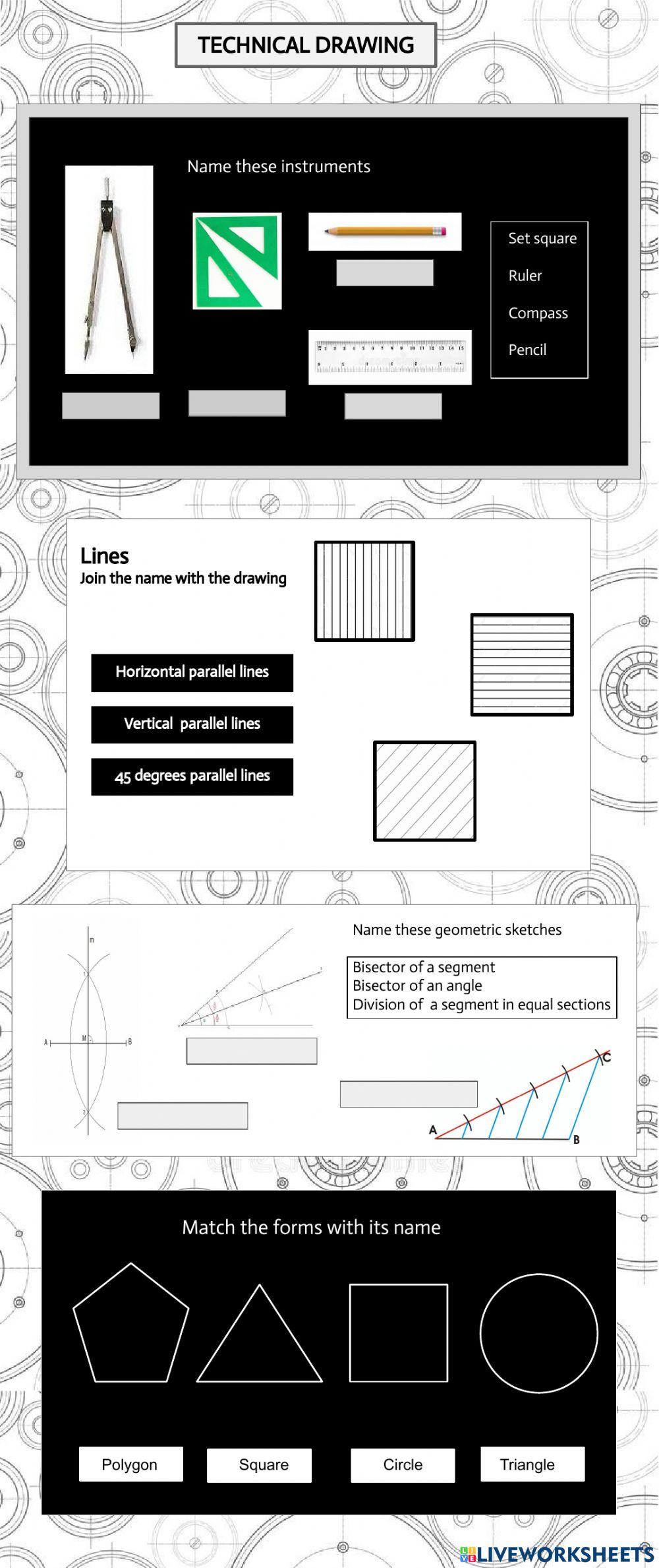 Technical drawing worksheet Live Worksheets