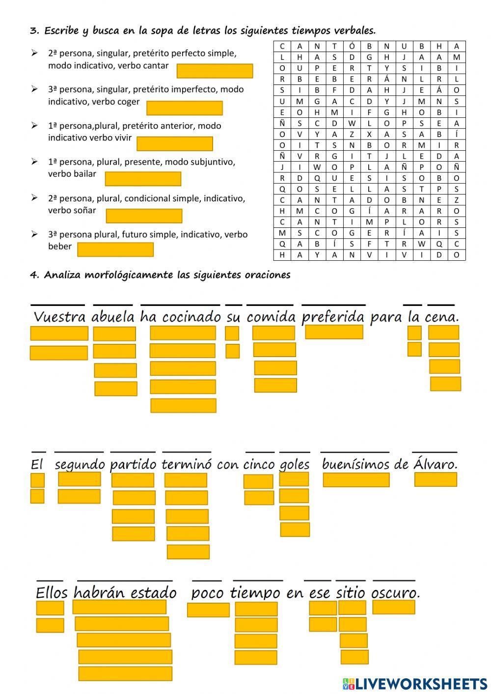 Determinantes y tiempos verbales