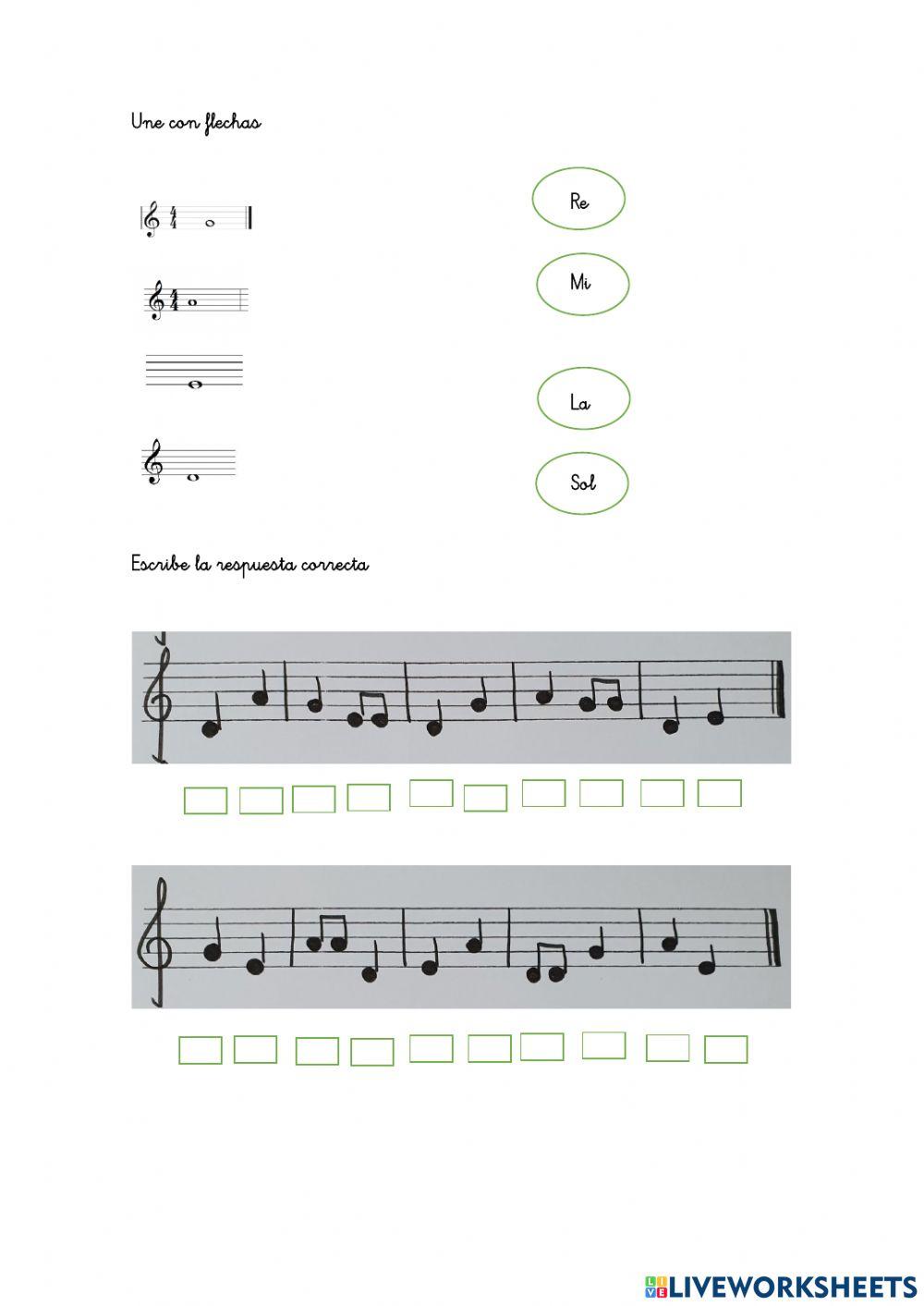 Notas musicales 2 primaria