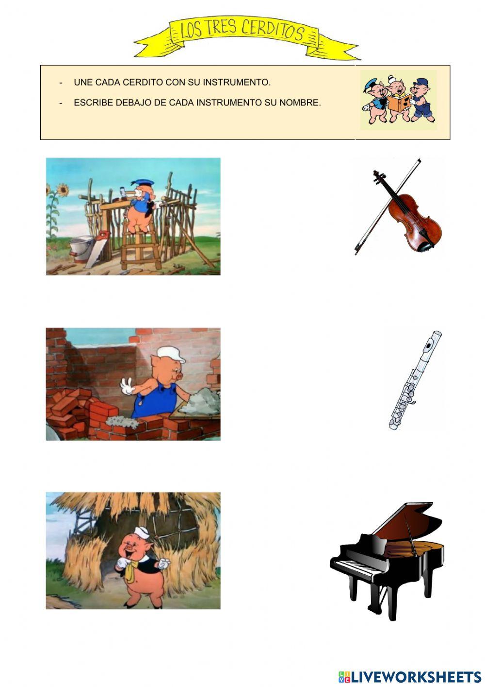 Los 3 cerditos instrumentos
