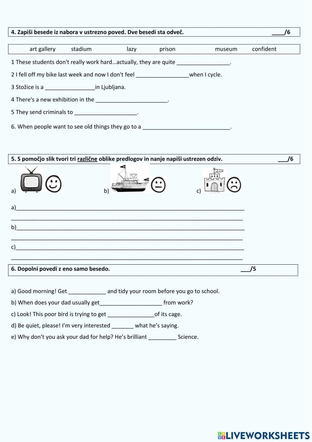 Preverjanje 8. razred Messages 3  - Unit 2