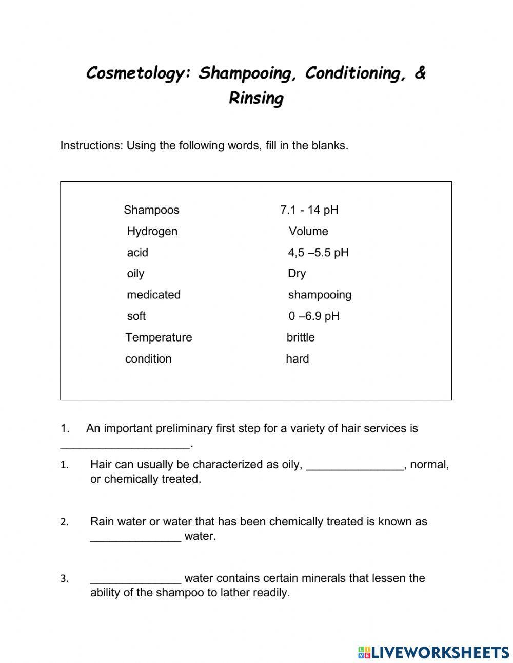 Shampooing, Conditioning, & Rinsing