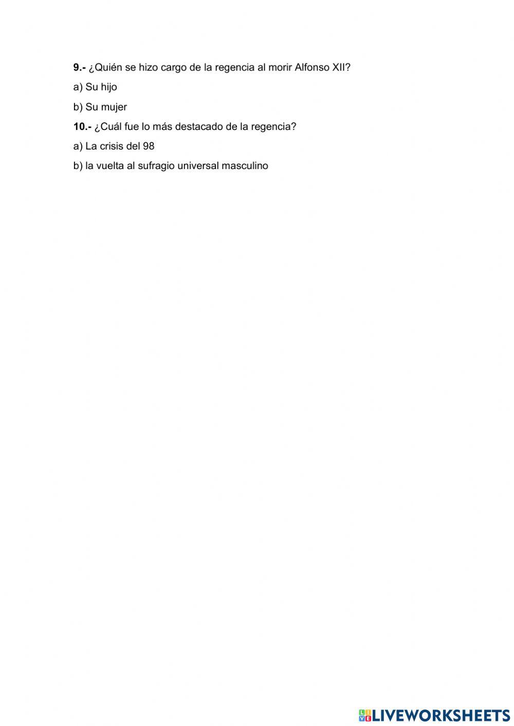 El sexenio democrático y la restauración