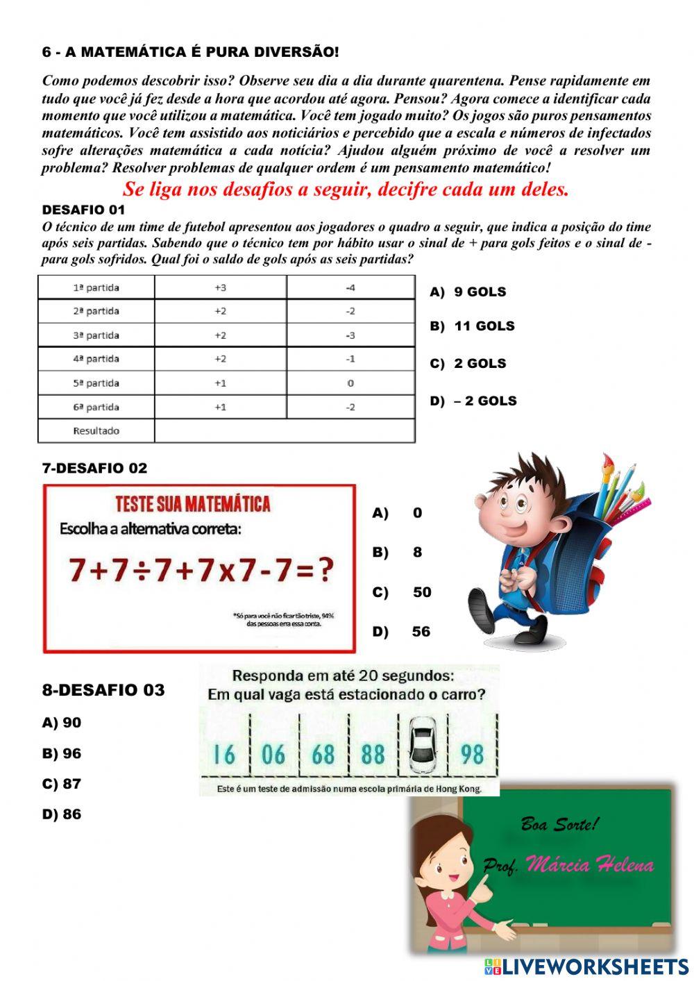 Revisao matemática 7 anos