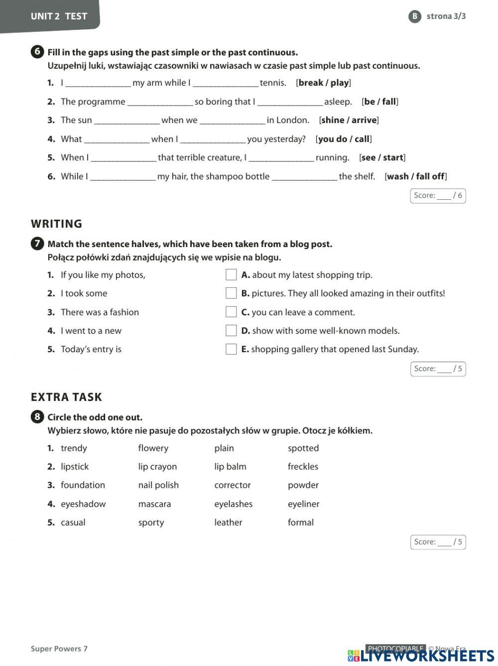 unit 2 test - super powers