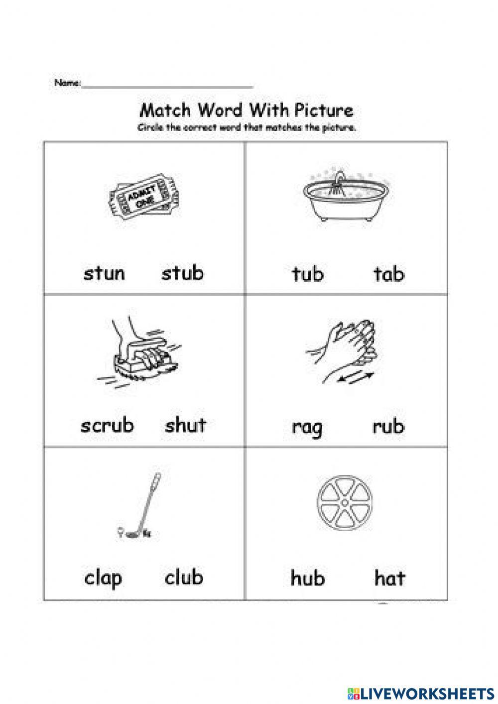 Ub word family 0958 Meneses Live Worksheets