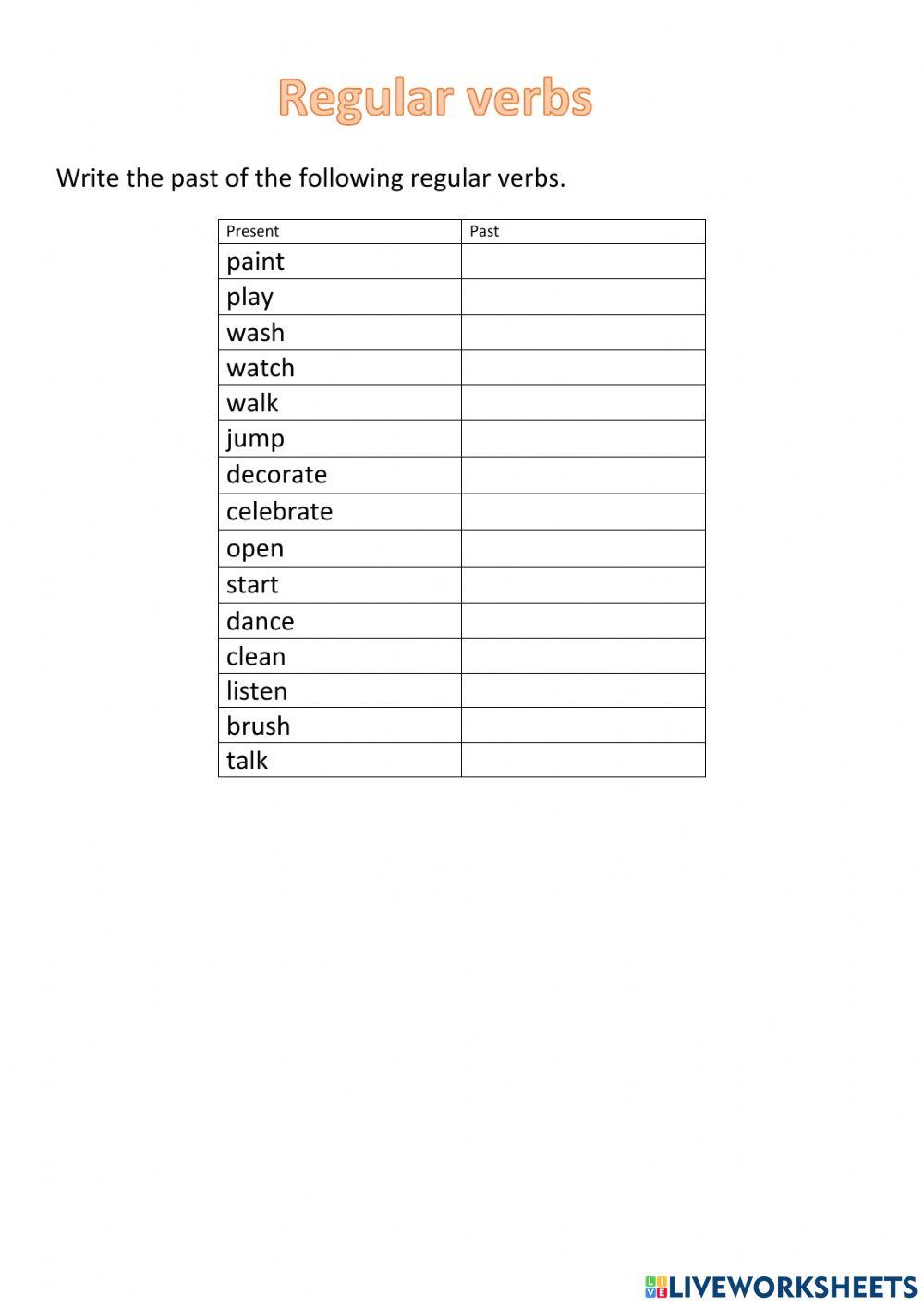Regular verbs