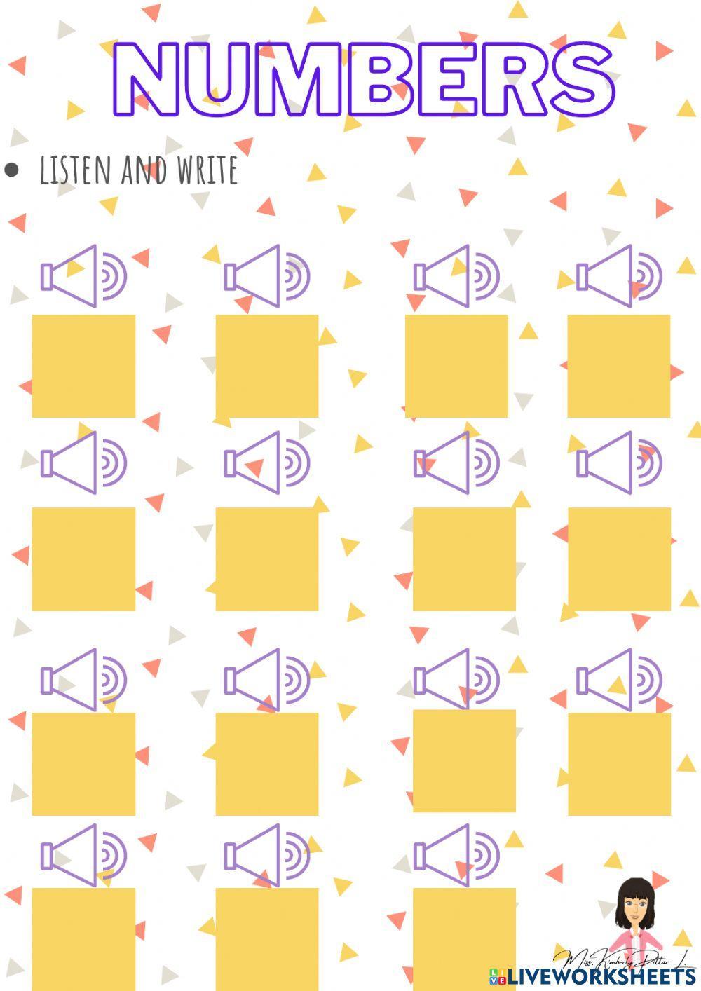 Numbers from 1 to 20