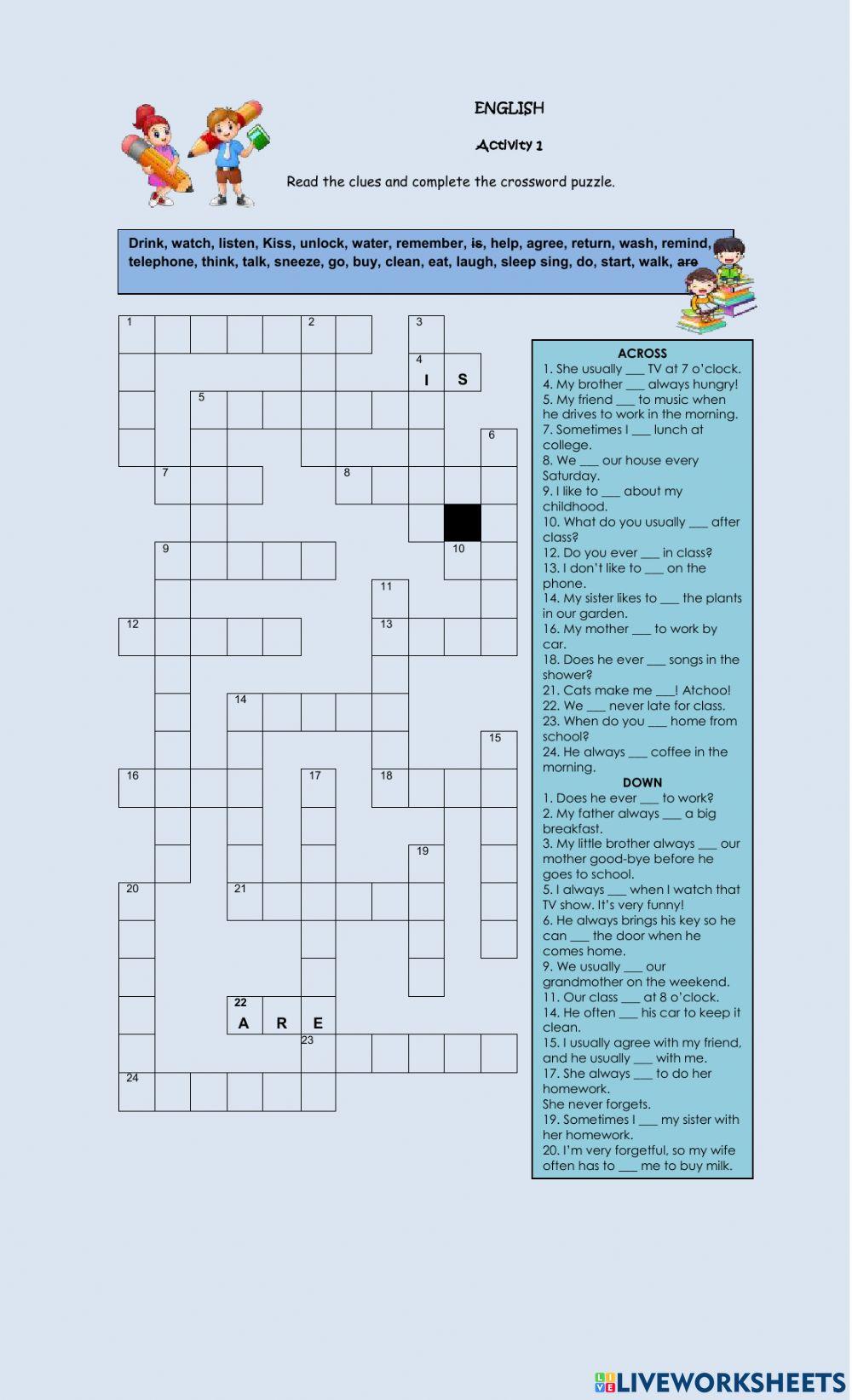 Present simple verbs