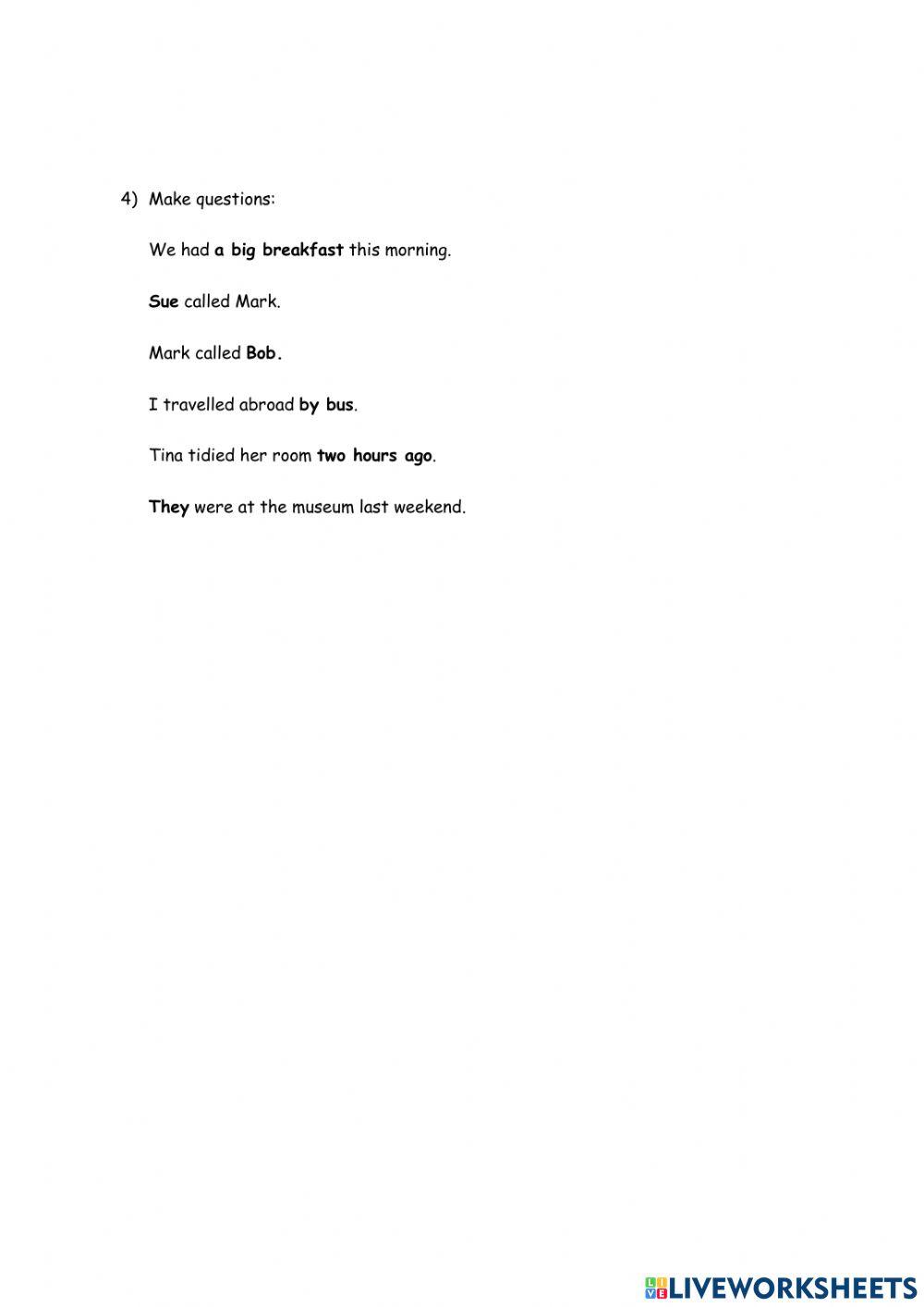 Past simple - grammar practice