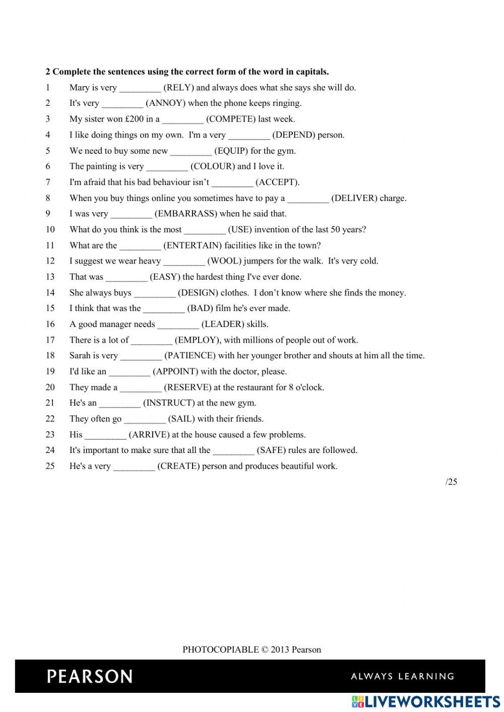 ADVANCED PLACEMENT TEST online exercise for | Live Worksheets