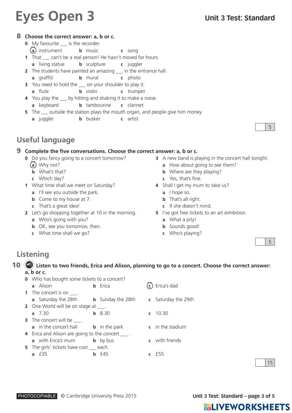 Eo3 unit 3 test standard